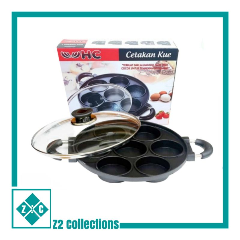 HC Cake Pan 7 datar Cetakan Martabak Mini lubang bulat datar