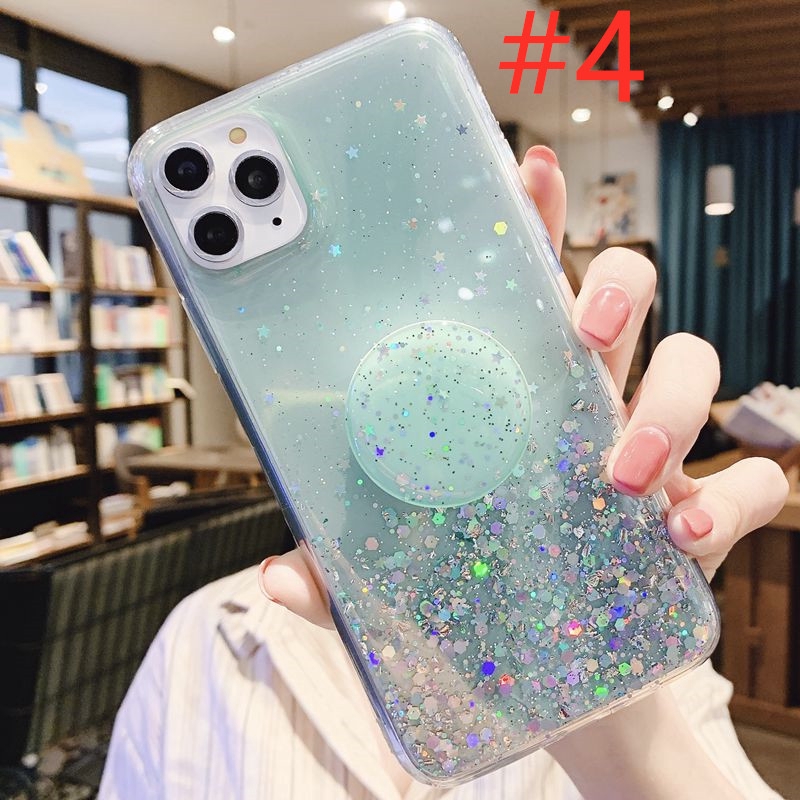 Popsocket Casing Soft Case OPPO Reno 5 5F A15 A15s A3S A57 A39 A7 A5S A12 A9 A5 2020 F11 Pro A37 Neo 9 Realme C2 Xiaomi Redmi Note 10 Pro