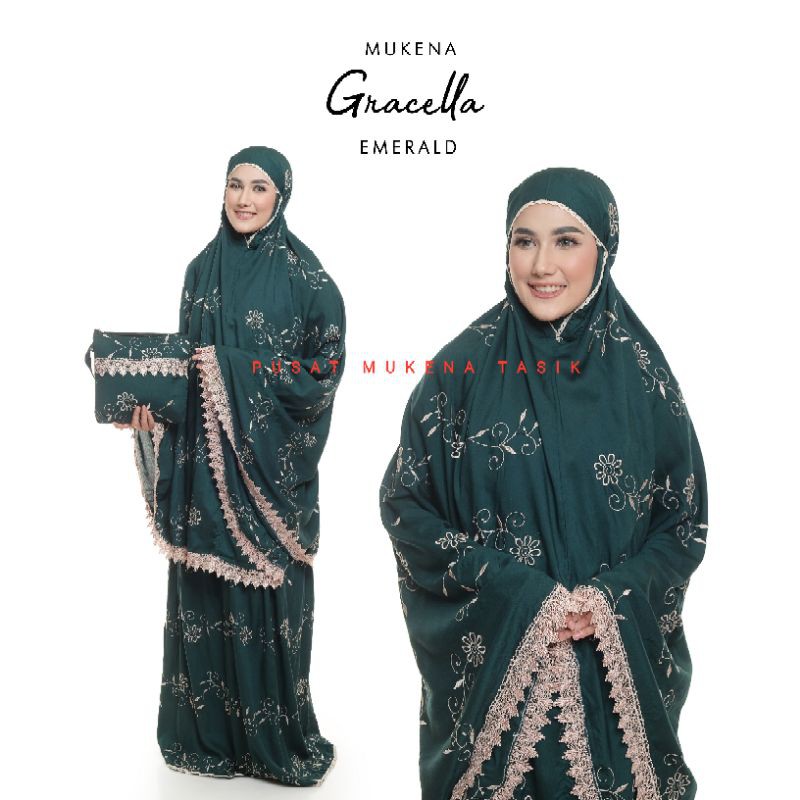 PUSAT GROSIR BELI MUKENA DEWASA KATUN RAYON BORDIR MANUAL GRACELLA | COD TERATAI SABRINA TERMURAH