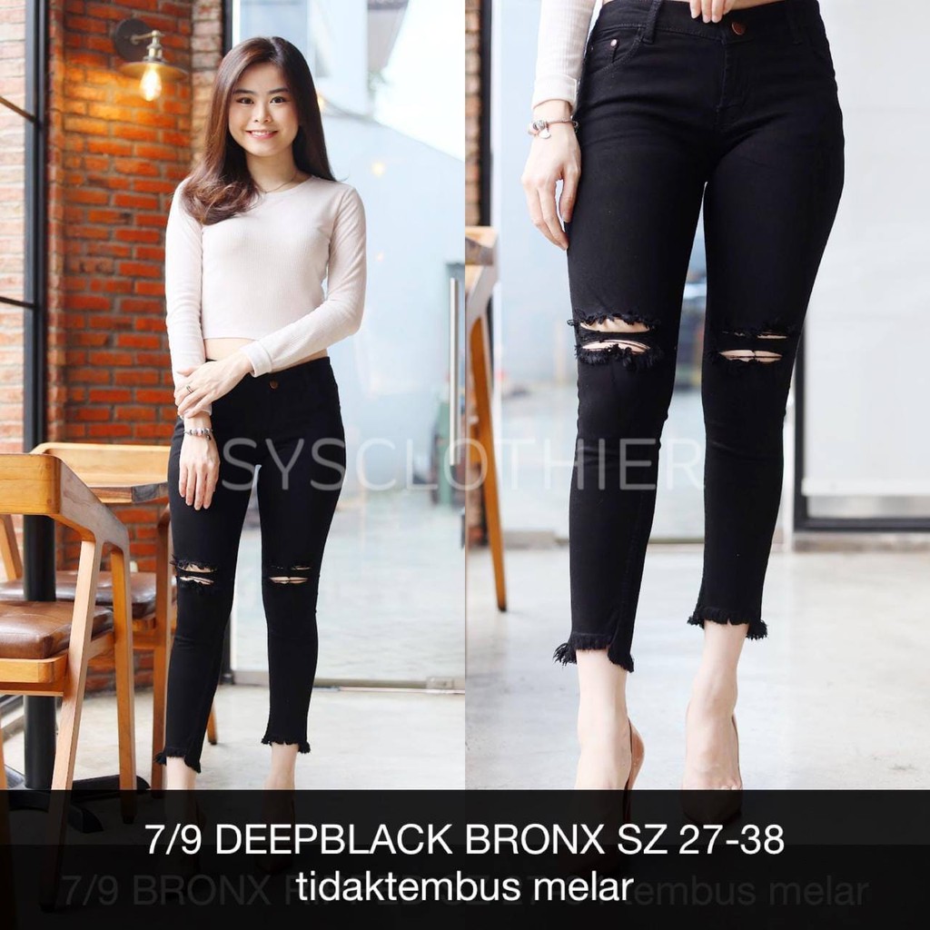 CELANA JEANS WANITA 7/9 DEEPBLACK BRONX