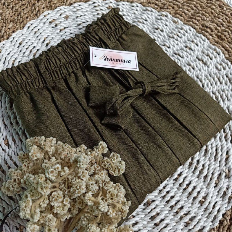 Rok kantor premium .Rok plisket smiwoll premium.rok plisket polos smiwols ./Rok kantor-Army