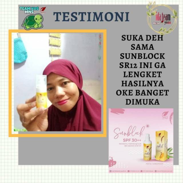 Sunblock Wajah SR12 Spf 50 Anti UV Untuk Dewasa Anak Pria Ori BPOM