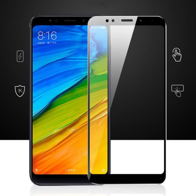 Tempered Glass Xiaomi Redmi 4X Full Cover Warna 5D / 6D / 9D  - Hitam