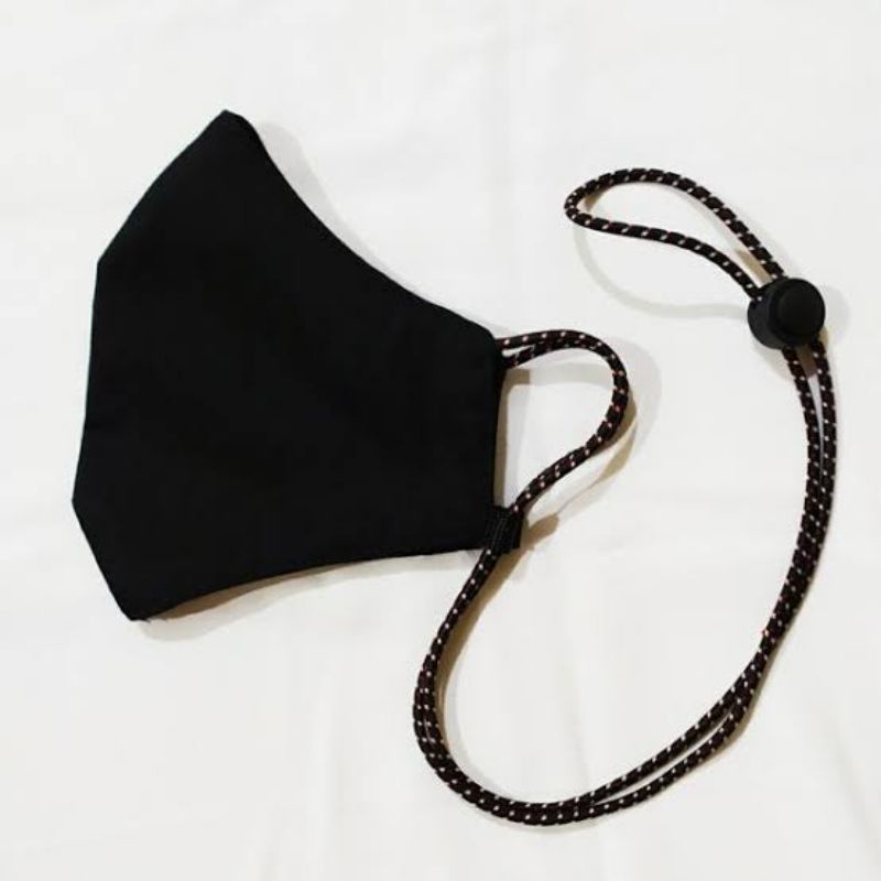 Masker Kain dengan stopper masker model  3D tali stopper |masker 2 lapis 2 ply  earloop