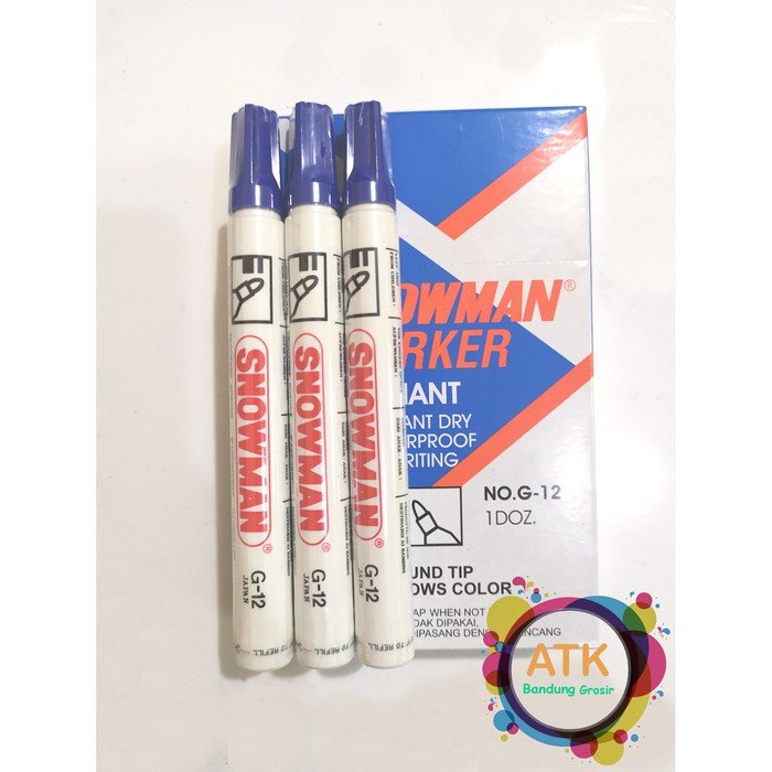 

Spidol Permanent Snowman Marker G-12 Warna Hitam Merah Biru Hijau