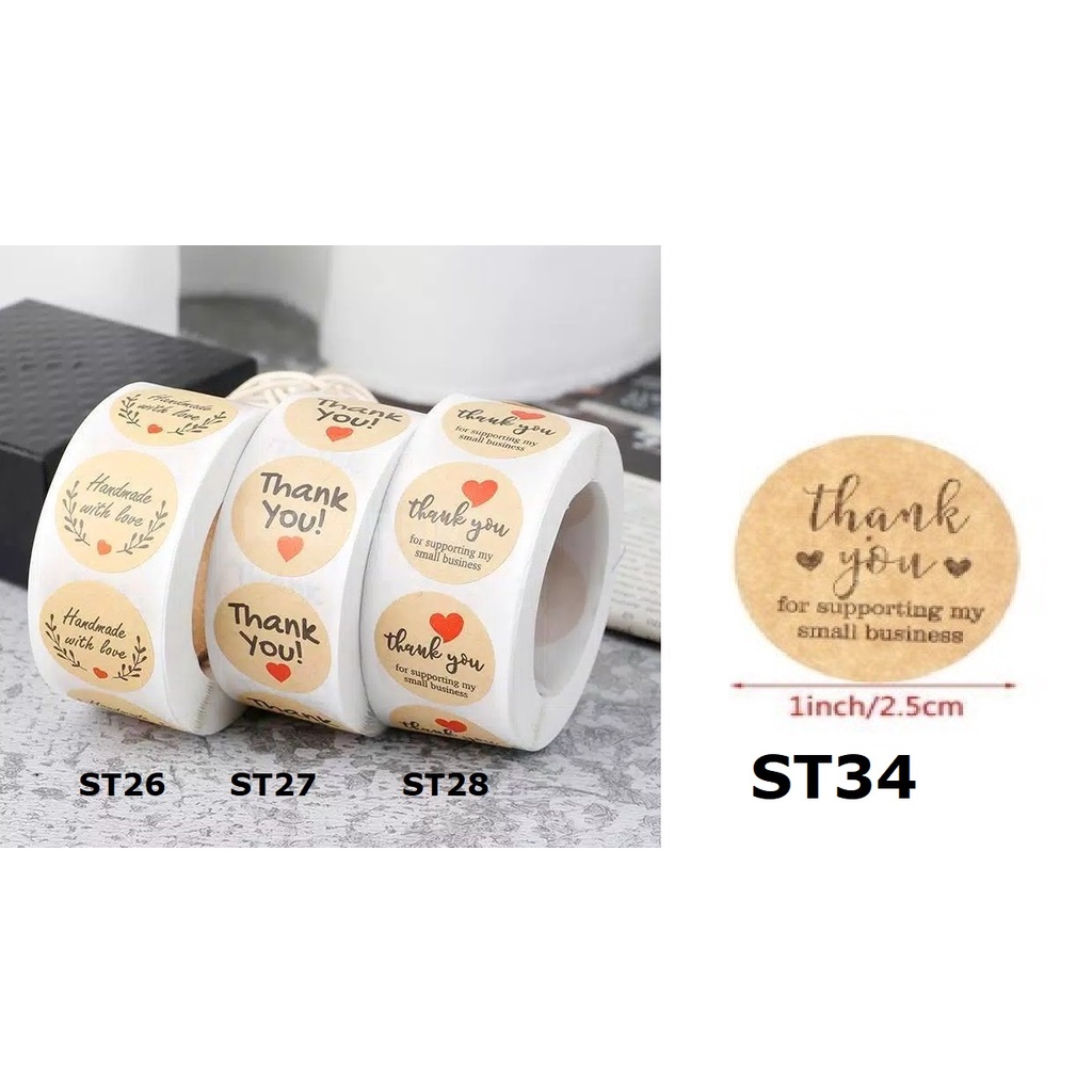 

Stiker Thank You/Stiker terima kasih/stiker segel/Stiker segel kemasan / Stiker segel amplop ST34 ST27 ST26 ST28