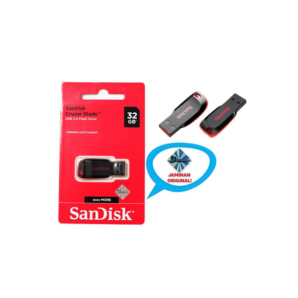 ORIGINAL SANDISK FLASHDISK 32GB CRUZER BLADE CZ50 USB FLASH DISK 32 GB