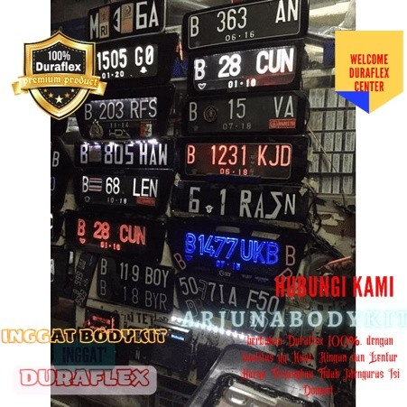 Plat nomor Akrilik lampu mobil body kit