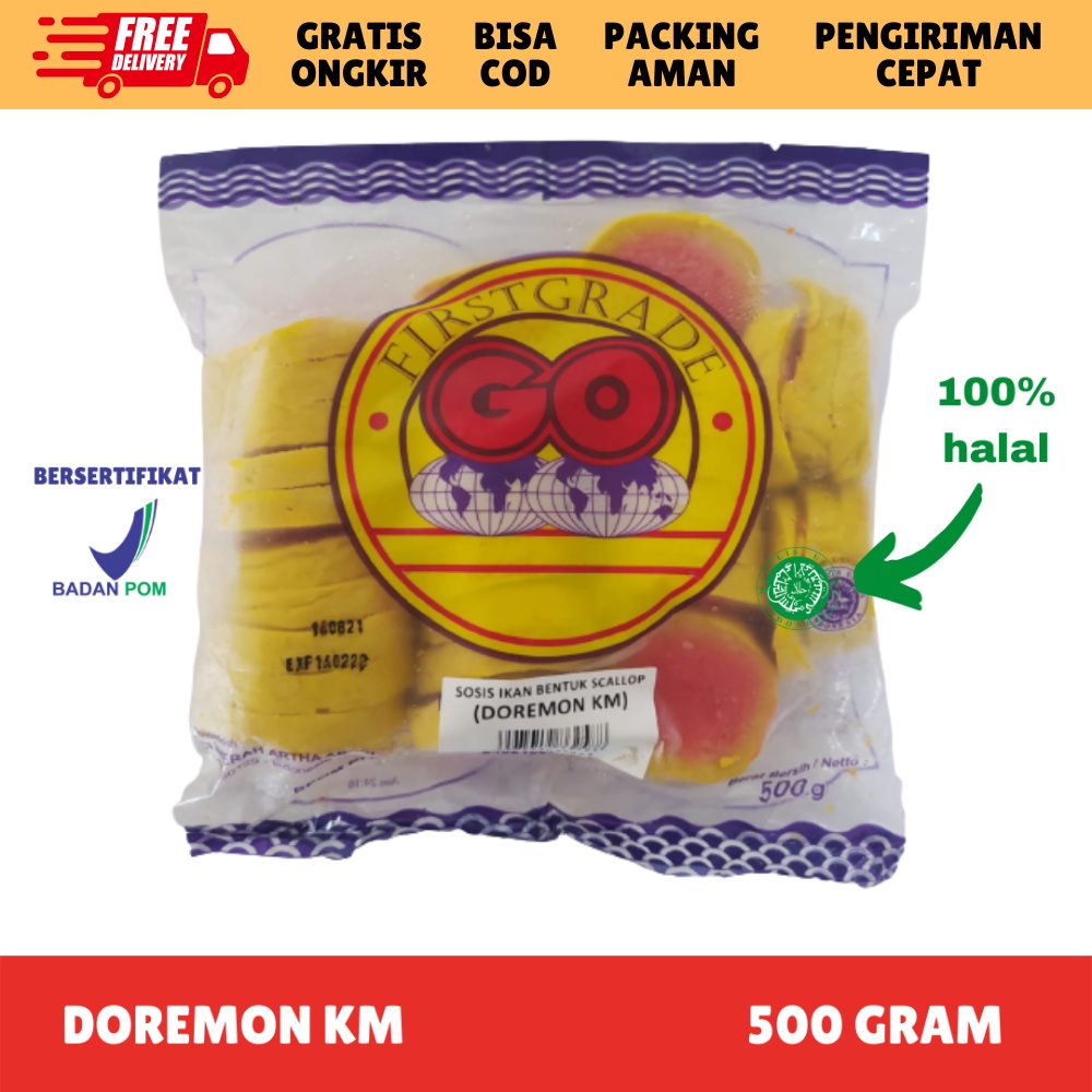 [FROZEN FOOD GO] DOREMON KM SUSHI ROLL ISI 46-47 (500GR) MAKANAN INSTAN BAKSO|SOSIS|NUGGET BPOM HALAL