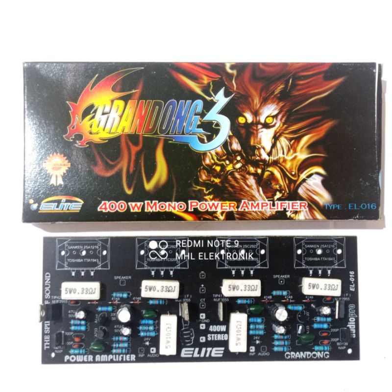 Kit Stereo Power Amplifier Safari 2 X 400 Watt Elite EL 016 GRANDONG STEREO