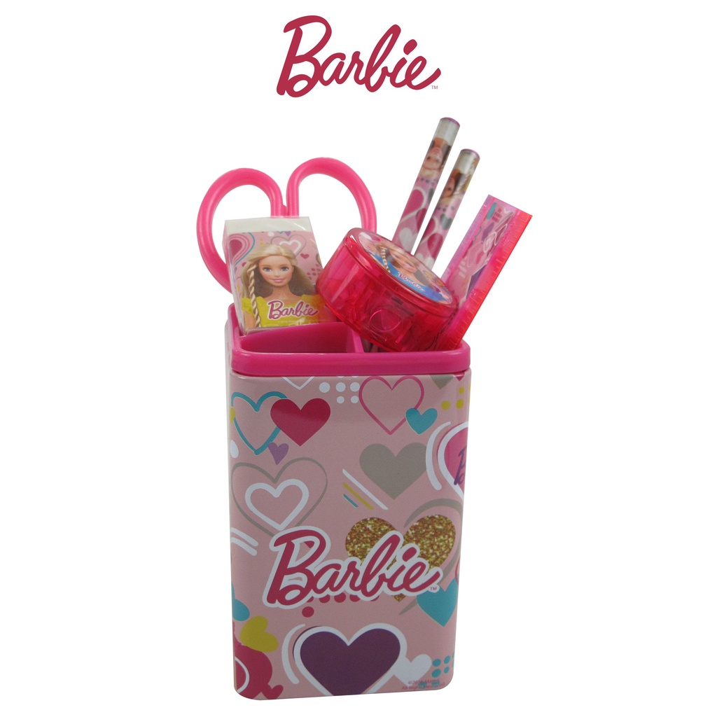 

Ay00! BARBIE Stationery Set / Alat Tulis Set / Penggaris/ Pensil / Penghapus / Serutan / Gunting /