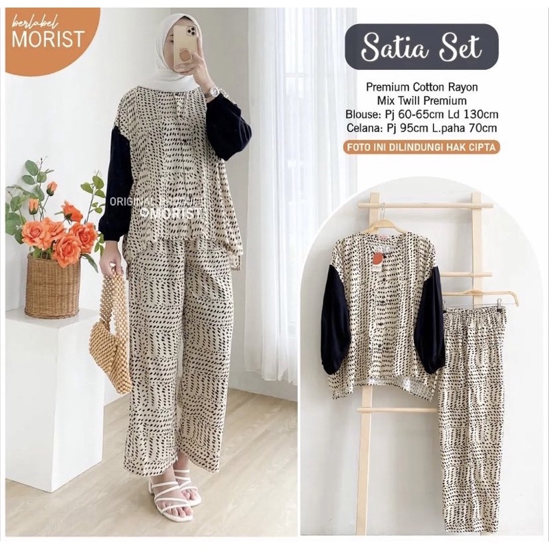 SATIA SET RAYON SETELAN JUMBO LD130 SETELAN JUMBO RAYON PREMIUM SETELAN PANJANG ONESET