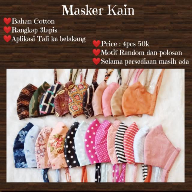 Masker kain katun 3lapis