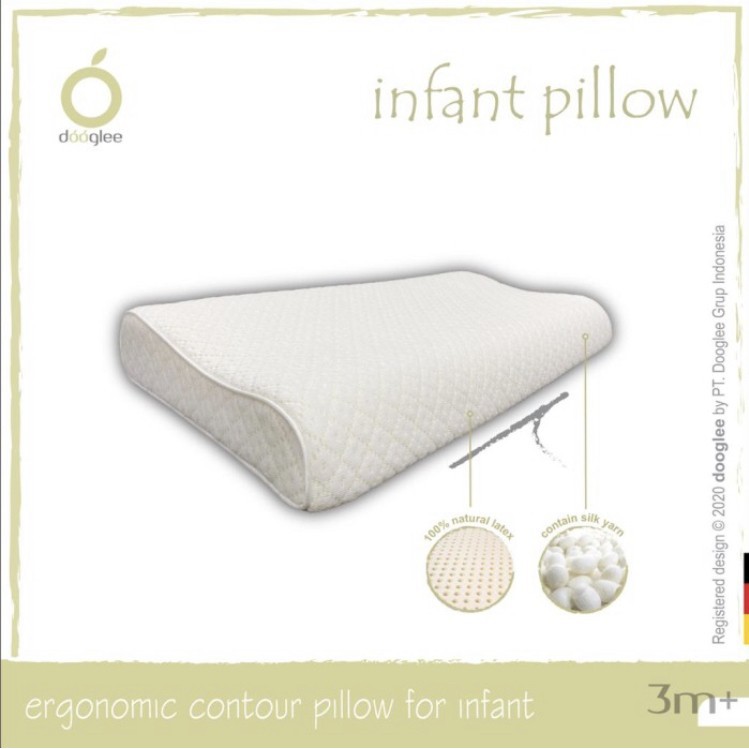 DOOGLEE Infant Contour Pillow 100% Natural Latex / Bantal Bayi Latex