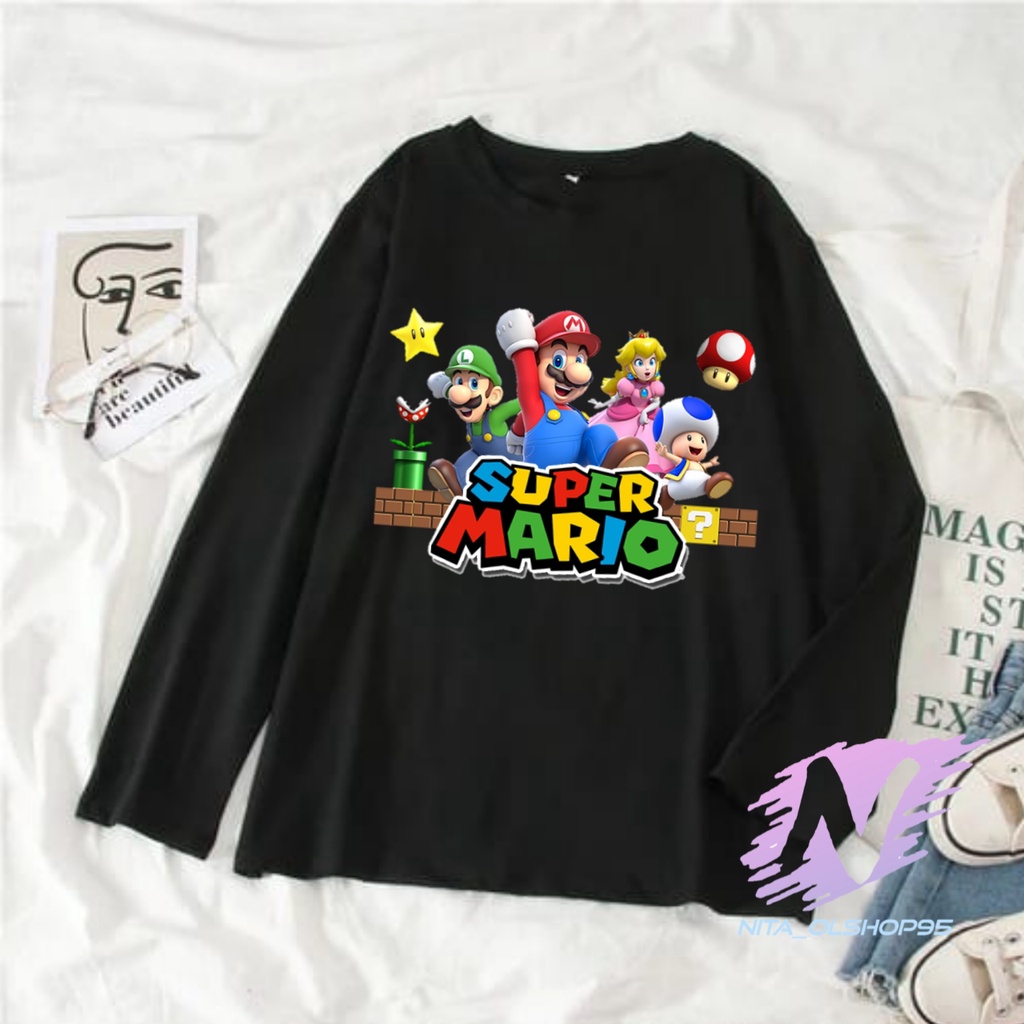 KAOS SUPER MARIO BAJU ANAK LENGAN PANJANG MARIO BROS