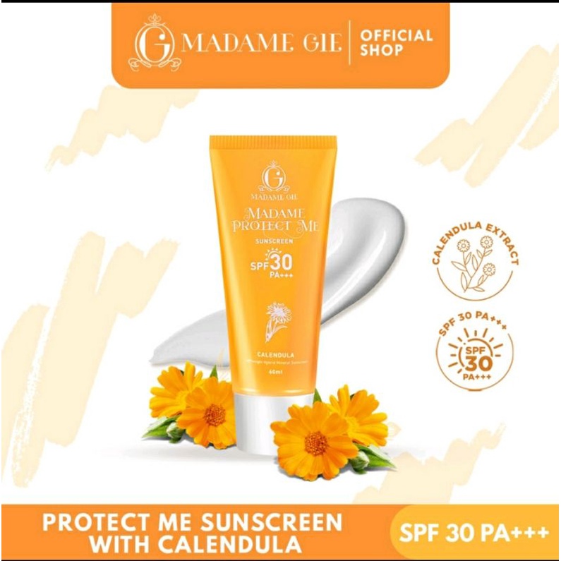 FREE CERMIN | SUNSCREEN MADAM GIE SPF 30 PA+++ WITH CALENDULA | BPOM | 60gr