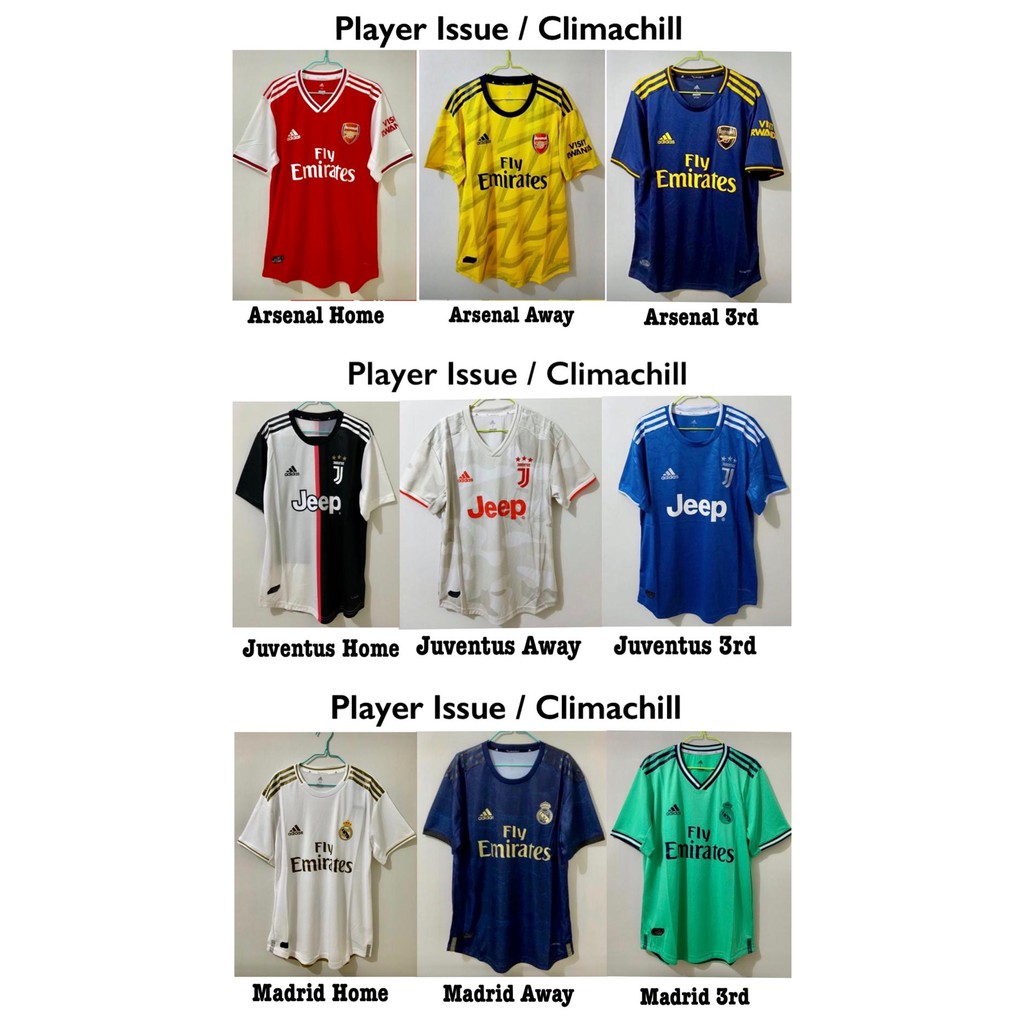 JERSEY CLIMACHILL ARSENAL ; JUVENTUS & REAL MADRID 19/20 