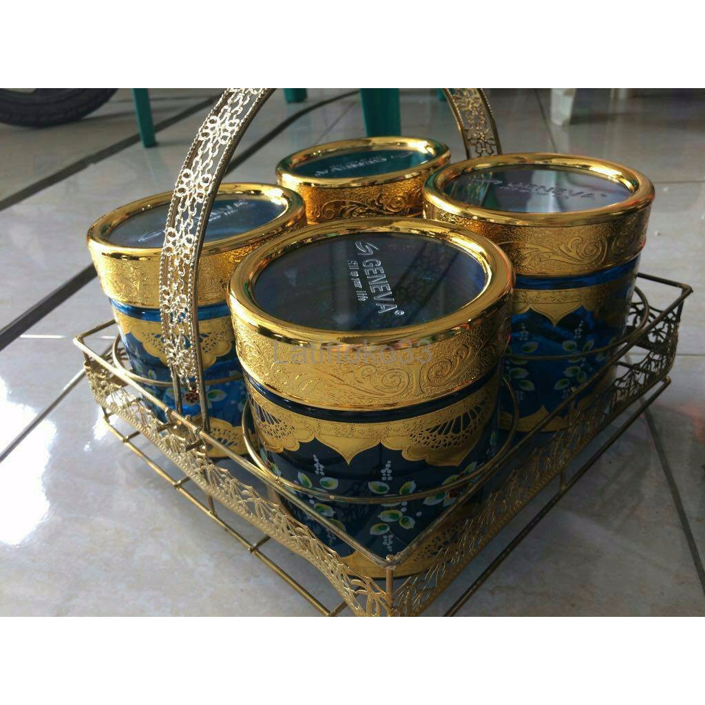 HARGA MURAH Geneva toples candy jar set dgn rak putar SILAHKAN PESAN