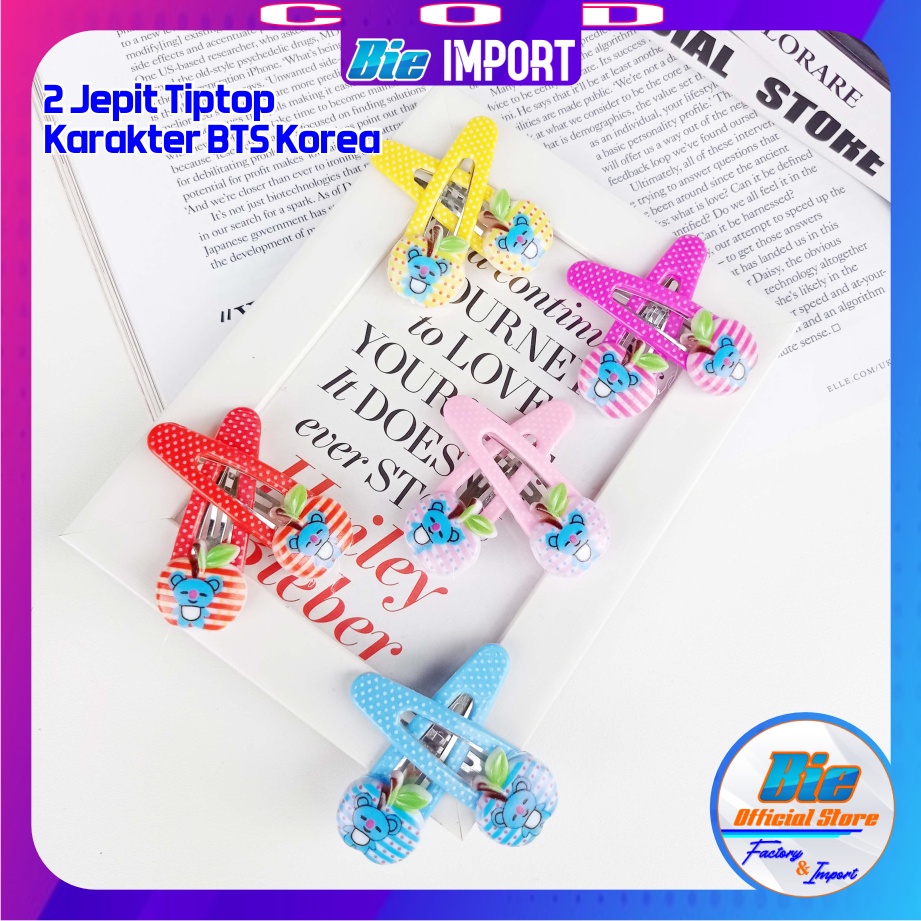 2 Pcs Jepit Tiptop BTS Korea Impor Best Seller