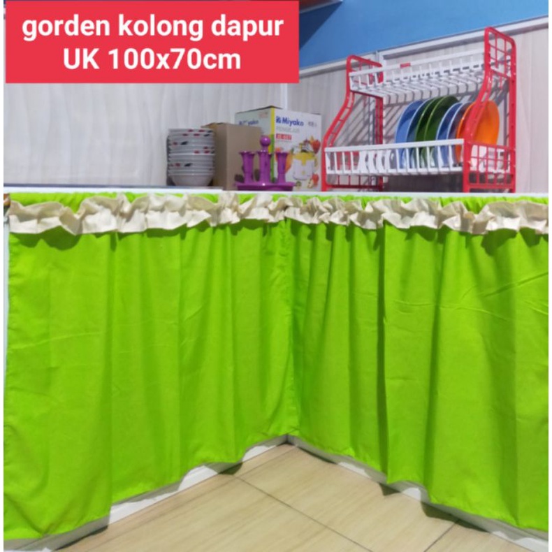 Grosir Gorden Kolong Dapur Motif Embos Hijau Pupus