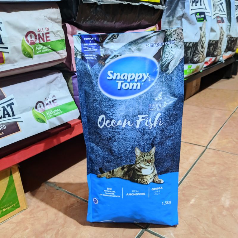 Snappy Tom rasa Ocean Fish 1.5kg - Makanan Kucing Snappy Tom