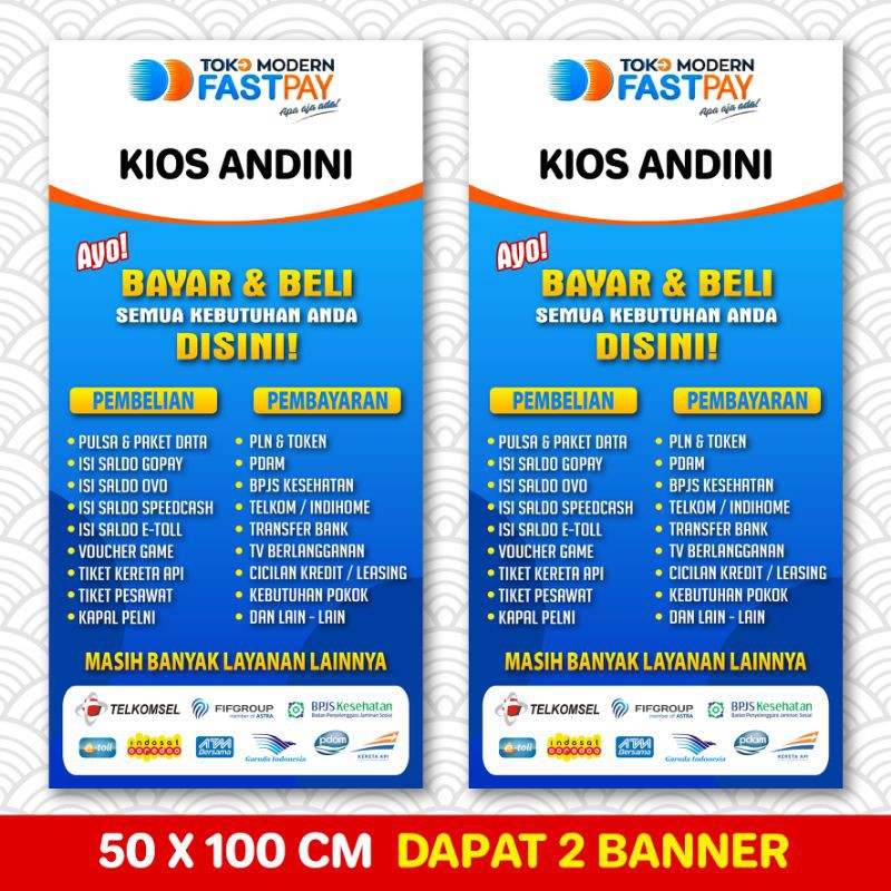 Jual BANNER SPANDUK FASTPAY PAKET 2 BANNER