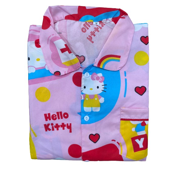 Piyama remaja/ piyama dewasa size 14-16-18-HAPPY KITY PINK