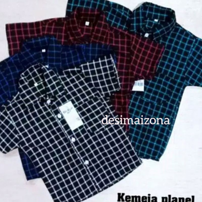 HEM/KEMEJA FLANEL ANAK LAKI LAKI TANGAN PENDEK,SIZE S M L,ESTIMASI USIA:1-3 TAHUN