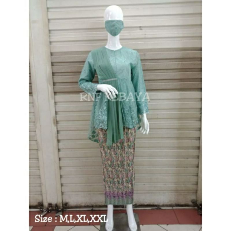New kebaya tulle selendang maya ( free masker ) kebaya modern/kebaya kondangan/ baju kebaya/kebaya-Wardah