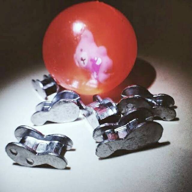 Paket 6 pcs biji bekel silver dan 1 bola BESAR pit warna besi