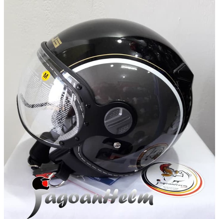 ZEUS Helm ZS210K DD36 | BLACK SILVER | ZS 210K RETRO