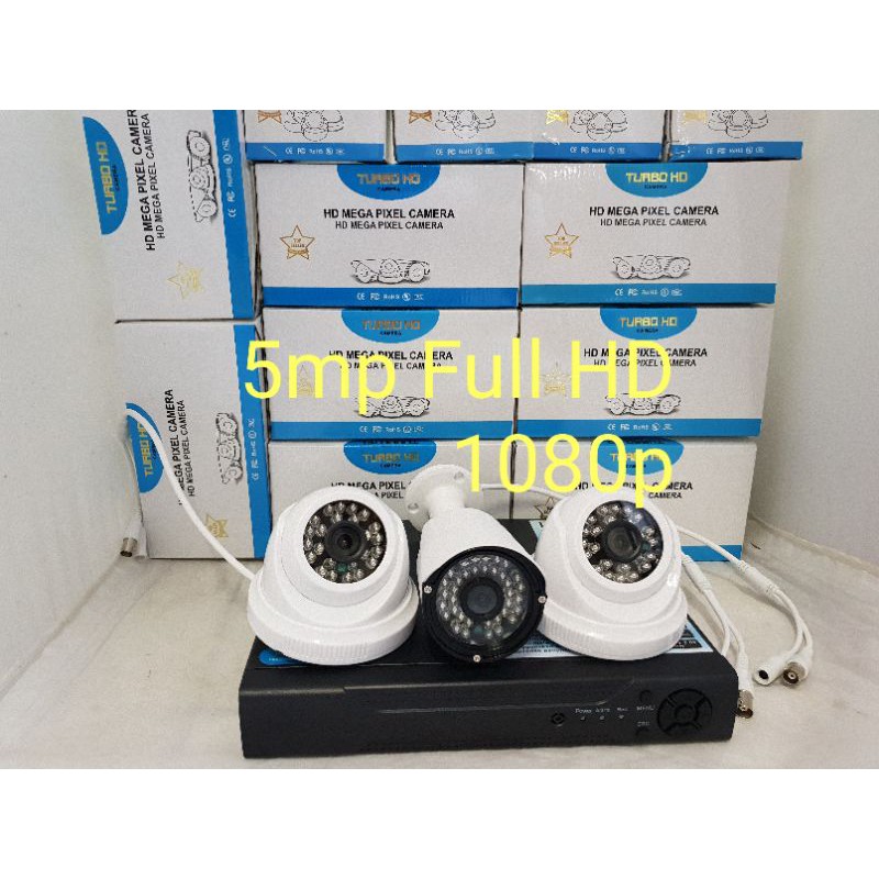 PAKET CCTV 4 CHANNEL 5MP 1080P 3 CAMERA HARDSIK 500GB LENGKAP MURAH BAGUS GARANSI