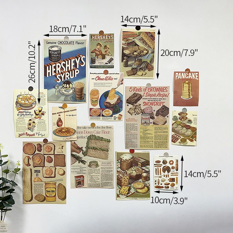 【COD Tangding】INS Vintage Poster Gourmet Bread Background Wall Decoration Card