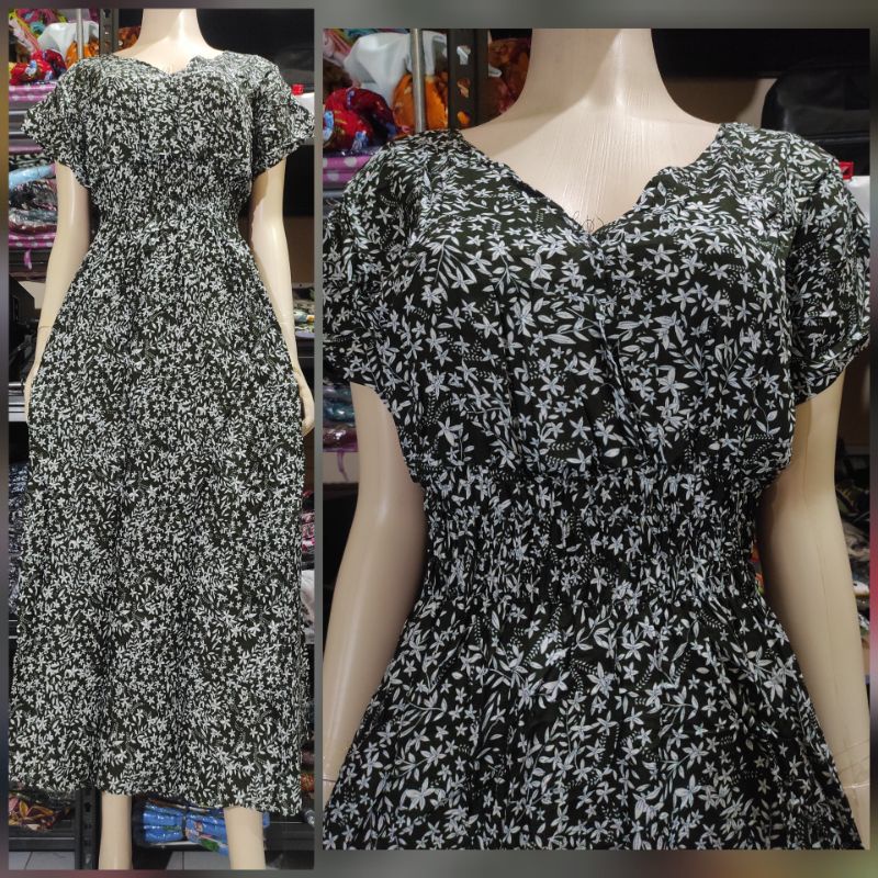 Daster Bali Jumbo Moza panjang-93 hitam coklat