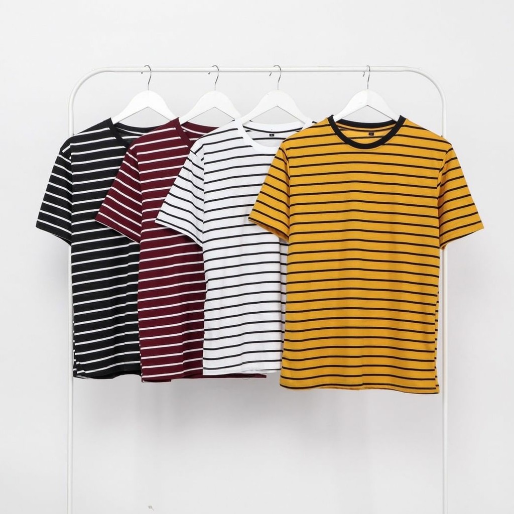 KAOS STRIPE PARKER V-14 | KAOS STRIPE LENGAN PENDEK PRIA | KAOS PREMIUM
