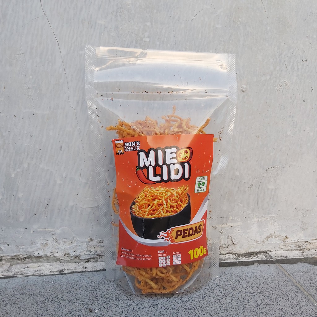 

Mie Lidi Vegetarian Momsnack Rasa Pedas dan Original