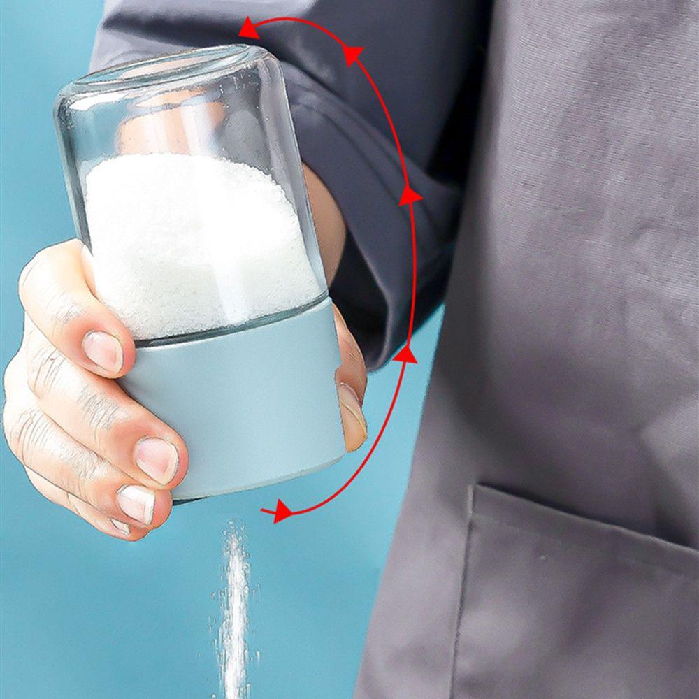 Solighter Botol Bumbu Aksesoris Dapur Transparan Isi Ulang Kaca Press Botol Garam