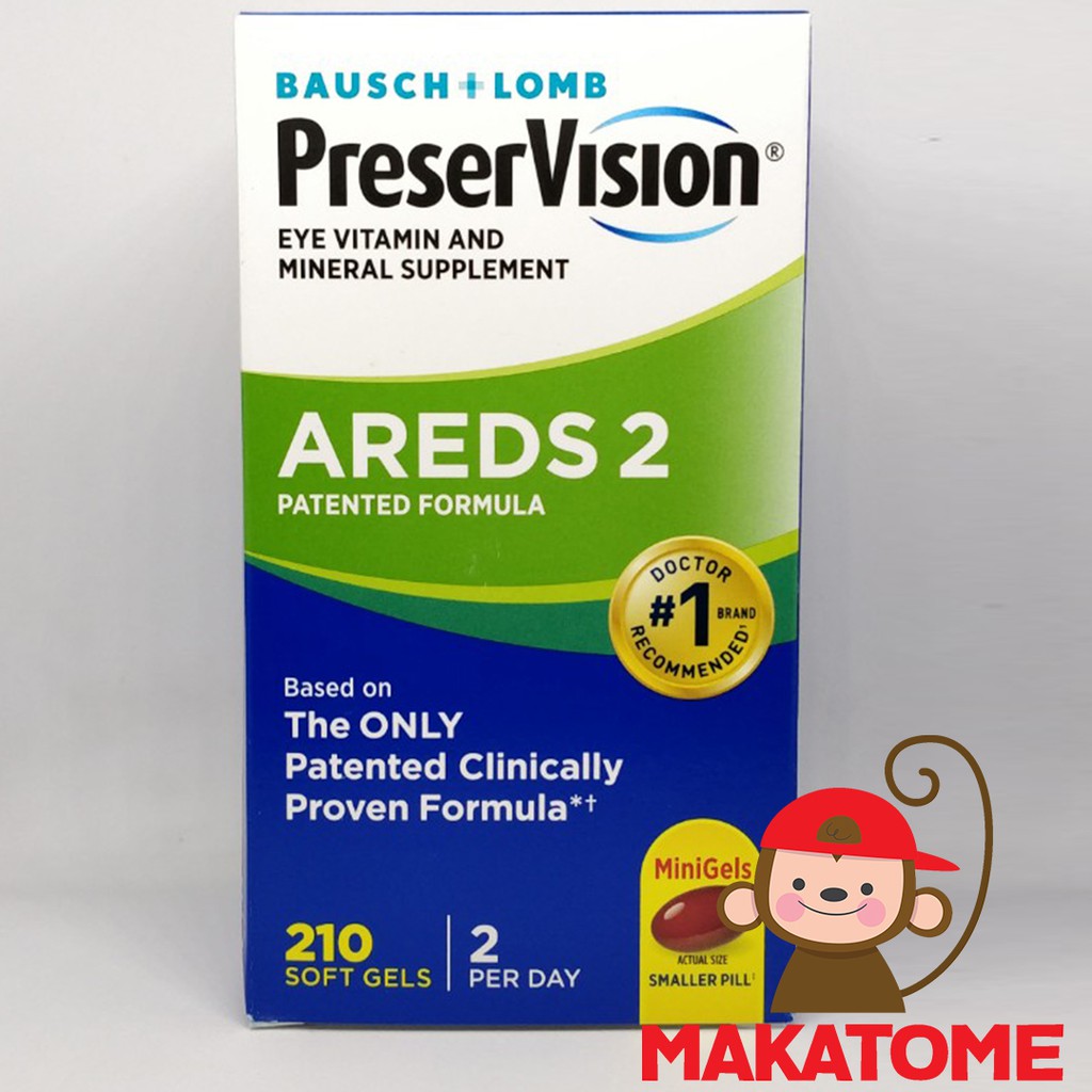 BAUSCH + LOMB PreserVision AREDS 2 210 softgels eye vitamin Areds2 Preser Vision mineral supplement