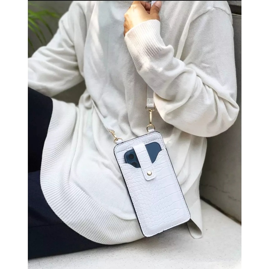 Poket hp tas selempang wanita croco  import Original korea style kekinian murah terbaru 2021 aksesor