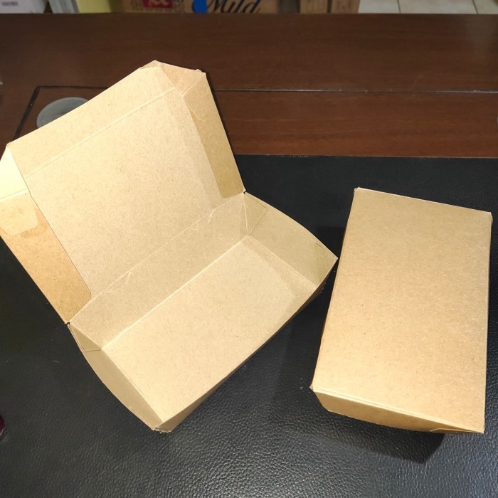 

34Rs65R6 Paper Lunch Box Medium Coklat - Paper Box Kertas Kotak Nasi - Brown - Cokelat 6Etge575