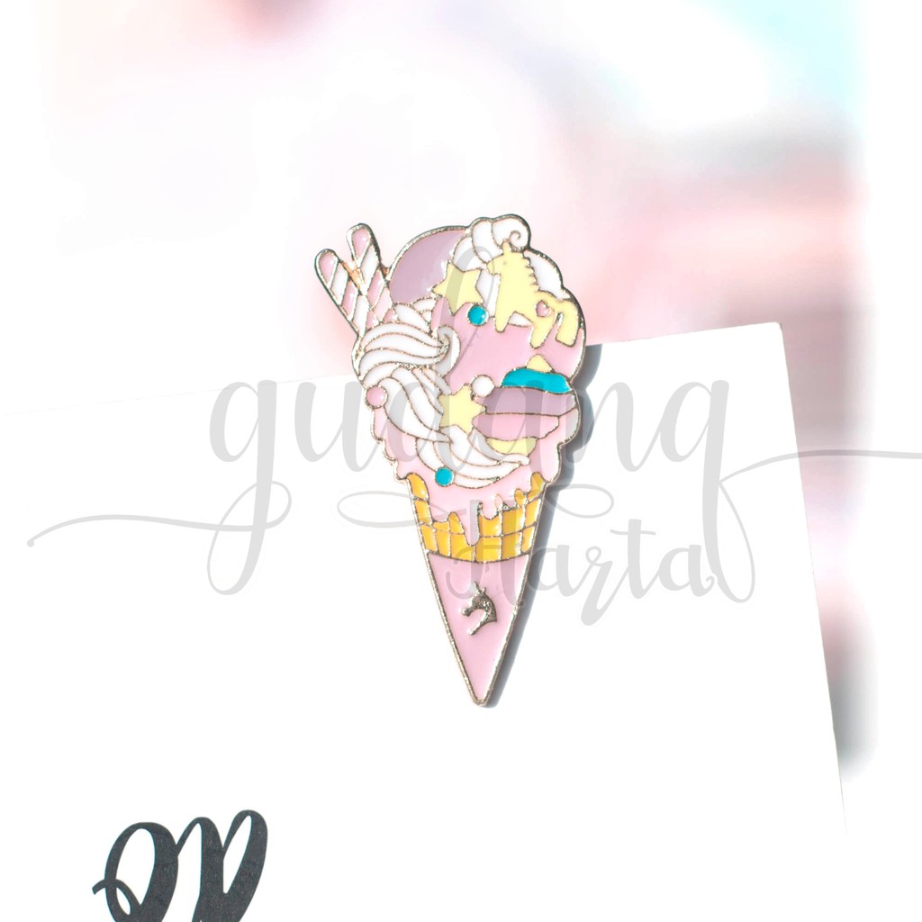 Pin Ice Cream Unicorn Bros Lucu Unik GH 208265