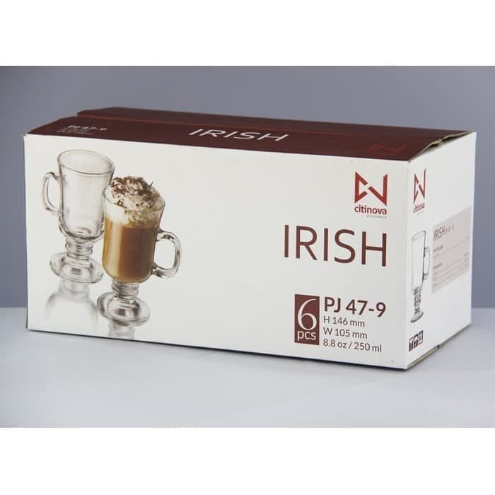 gelas saji kaca irish 6 pcs setengah lusin / glassware / glass