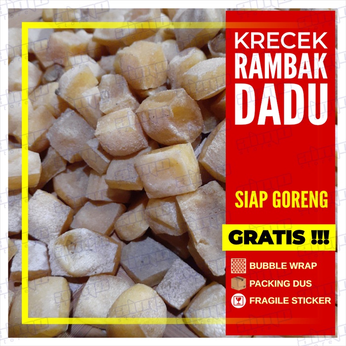 

TERBARU Kerupuk Rambak Kulit Sapi Krecek Dadu Dorokdok Mentah Krupuk Kerecek