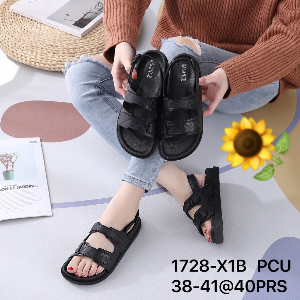 Sandal Karet Jelly Wedges Wanita import Model Terbaru Original Kekinian by AGUNG STYLE Balance 1728-X1B