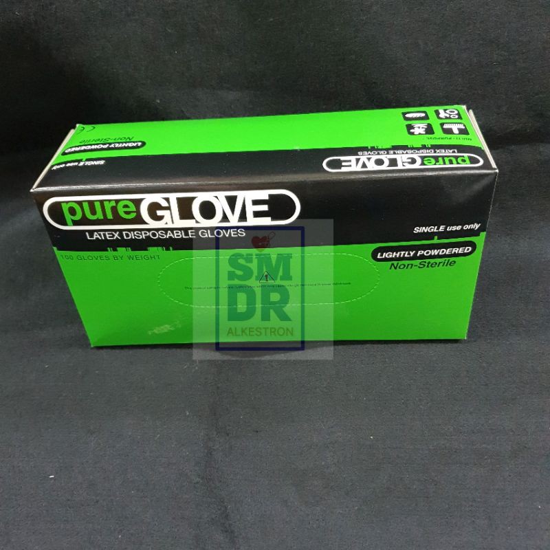 sarung tangan latex pure glove isi 100pcs