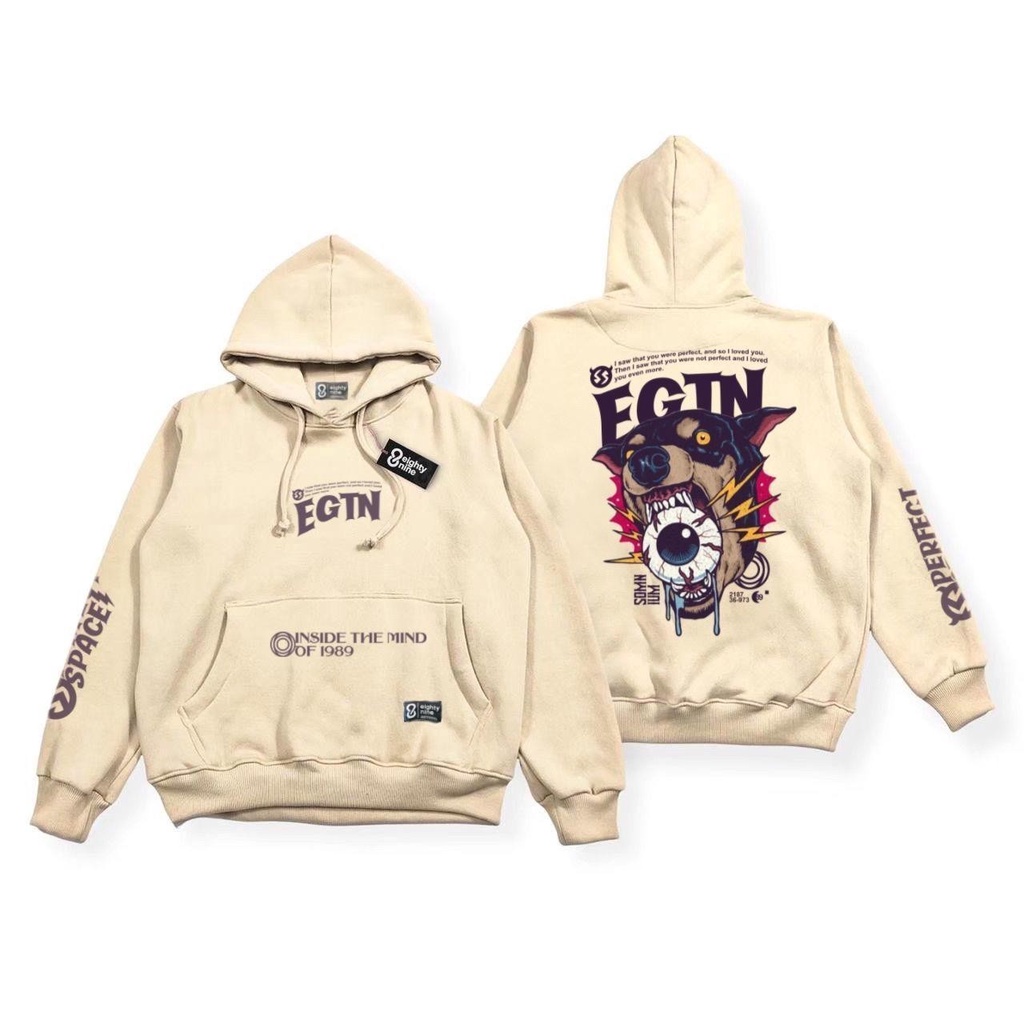 SWEATER HOODIE DISTRO PRIA WANITA CREAM ORIGINAL EGTN COMPANY / HOODIE PRIA / ANIME / OVERSIZE / SWEATER HOODIE