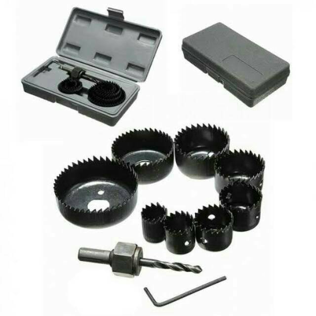 Hole Saw Set Hole Saw Mata Bor Pelubang Kayu Hidroponik Set 11 Pc