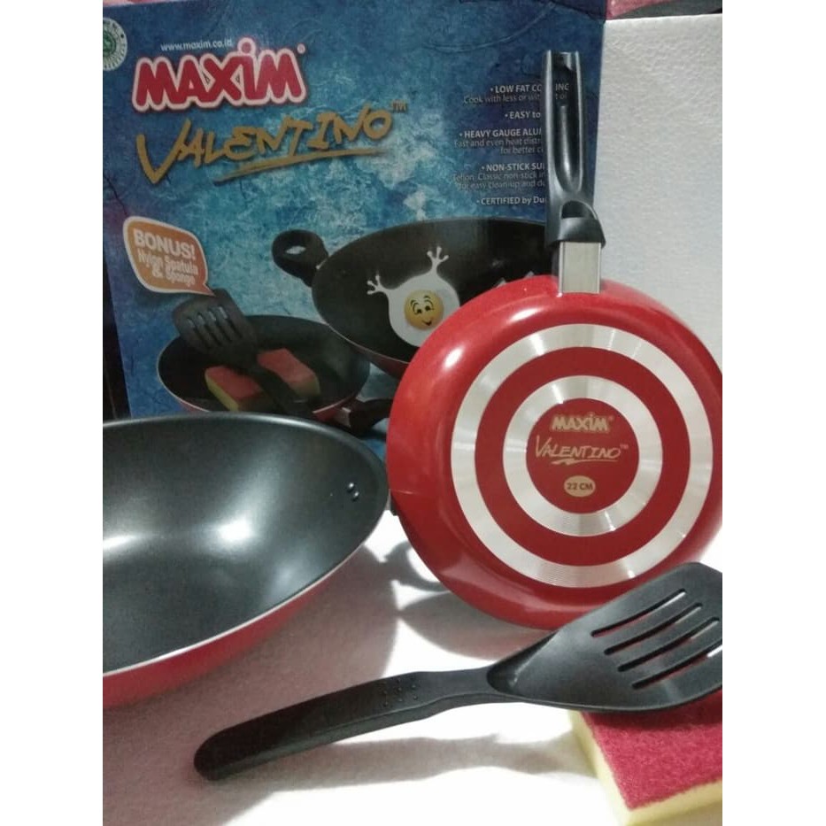 MAXIM Valentino Set  Panci Wajan Tefon Maxim