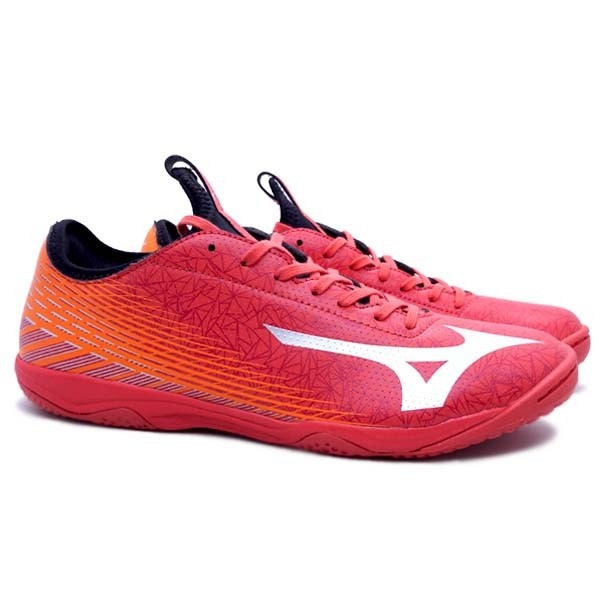 Sepatu Futsal Mizuno Basara Sala Pro - Hibicus/Silver/Red