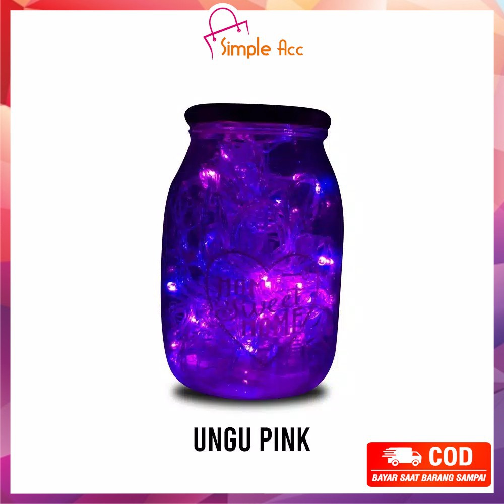 *COD* DO-C17 C199 Lampu Tumblr Light Led 10 Mtr OPP 100 LED 50 LED Lampu Hias Dekorasi Kamar Hiasan-Pink Ungu